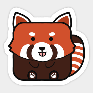 Kawaii Square Red Panda Sticker